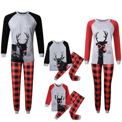 China QUICK DRY Custom Christmas Pajamas Plaid Blank White Red Christmas Pajamas Set Christmas Family Pajamas Sets for sale