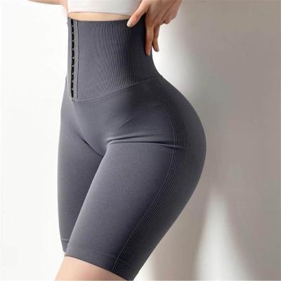 China Breathable Blue Hip Enhancer Gaiters Hooks Waist Trainer Yoga Pants Gym Top Shorts Waist Trainer Shorts Women for sale