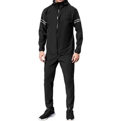 China Mens Training Sweated Weight Loss Sauna Suit Jacket Workout Shirt Fulls Body Sauna Suit Jogger Suits Men Silver for sale