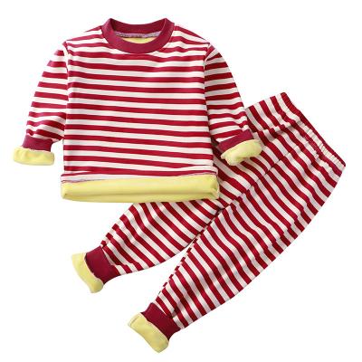 China Guangzhou Bolley winter casual clothes for kids barred tops+pants set kids for boys girls pajamas sleepwear kids pajamas set for sale