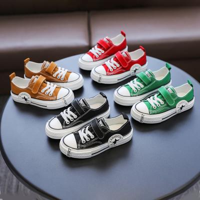 China Anti-slippery hook and loop kids canvas shoes kids boys and girls cheap shoes for kids custom shoes manufacturers for sale