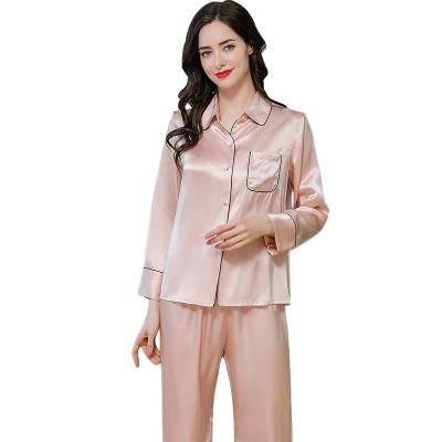 China QUICK DRY Pure Silk Mulberry 100% Silk Sleepwear Women Pajamas Set for sale