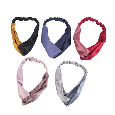 China Handmade Custom Double Color Knot Silk Headband Wash Face Mask for sale