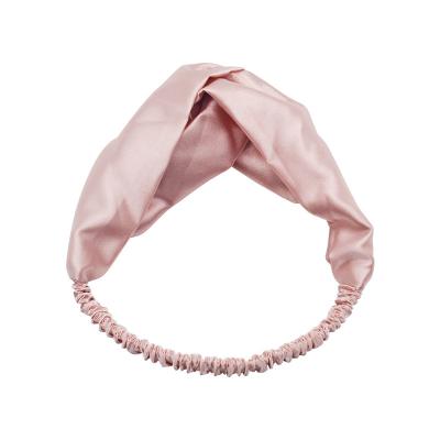 China Handmade Twist Front Elastic Spa Silk Satin Headband For Girls Women for sale