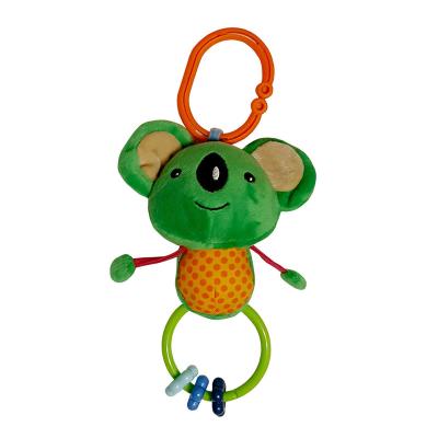 China Safety animal rattle soft toy polyester softboa made baby colorful beautiful squeaky with teether all age for sale