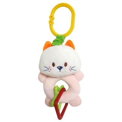 China Safety OEM Design Plush Made Polyester Colorful Lovely Vibrating Toy Baby Teether for sale