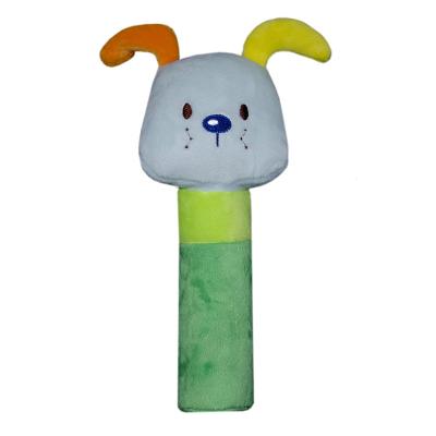 China Safety OEM Plush Animal Rattle Toy Polyester Made Colorful Baby Cute Soft Squeaky Toy For Baby All Age for sale