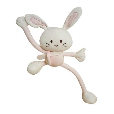 China OEM New Design Toy Natural Color Baby Soft Cotton Animal Soft Organic Fast Delivery Pulling Long Hands And Legs Ratchet Toy All Age for sale