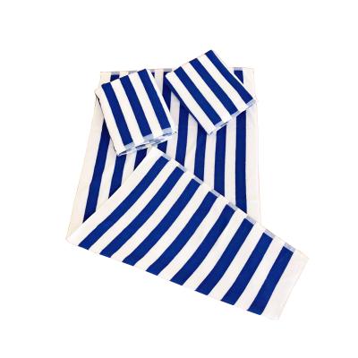 China Stripe Stock Beach Towel Bath Towels 100% Cotton Blue and White Striped 21S/2 Custom Size and Color Available 600g 75*150cm Thread Dyed for sale