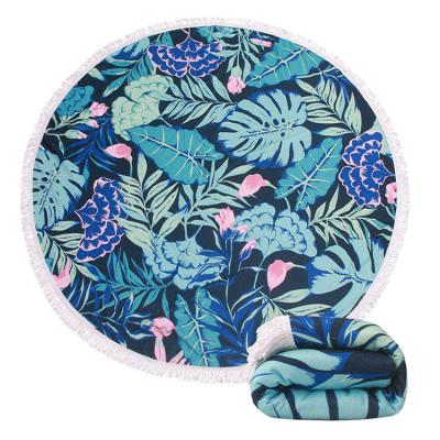 China Compressed Custom Printed Polyester Terry Microfiber Beach Towel Circle Absorbent Round For Beach Pool Adults Kids Sublimation Customize for sale