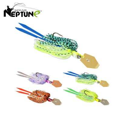 China Artificial Metal Lures With Skirt Rubber Metal Buzz Fishing Lure Building Spinner, Spinner Bait Fishing Lures for sale