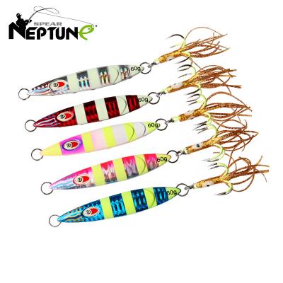 China LANCE 60g Luminous Lure Building Metal Long Lasting Possibility Artificial Durable Sea Water Sinking Fishing Lures for sale