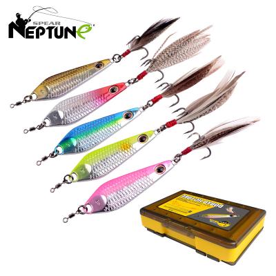 China NEPTUNE LANCE 5 Zinc Alloy Pcs / Artificial Bionic Remote Possibility Kit Saltwater Metal Fishing Lures Casting Box Sinking for sale