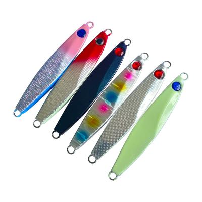 China Durable 60g 10cm Distant Possibility Sinking 3d Eyes Fishing Lure Metal Jig, Luminous Metal Fishing Trolling Lure for sale