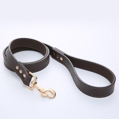 China Light Up Leash PU Leather Pet Dog Puppy Journal Running Jogging Walking Leash for sale