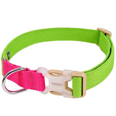 China Lights Fashion Durable Dog Collar Multicolor Soft Safety Pet Collar Polyester Dog Collar for sale