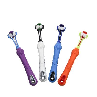 China Sustainable High Quality PP Nylon Chat Colorful Cheap Pet Toothbrushes For Dogs for sale