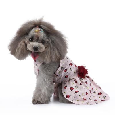 China Sustainable Dog Dresses Pet Princess Skirts Floral With Flowers Decor Elegant Dress For Small Dogs Spring Cat Dress Dog Apparel for sale