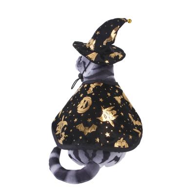 China Viable Dog Halloween Mask Halloween Dog Cat Cape Witch Hat Witch Cloak Costume For Cats And Small Dogs Halloween Pet Costume for sale