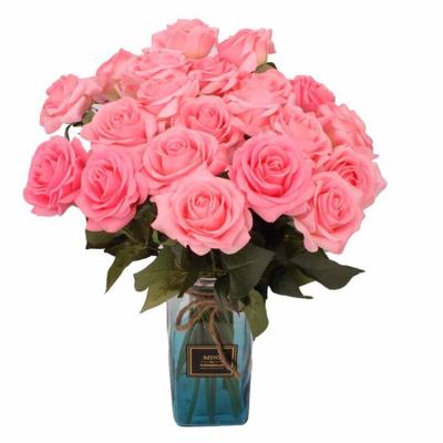 China Wedding Decorative Flowers Silk Plastic Rose Wedding Artificial Roses Bunch Cheap Price Used for sale