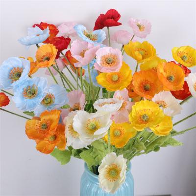 China Natural Touch 4 Branches Artificial Silk Flower Poppy Flower For Decor for sale