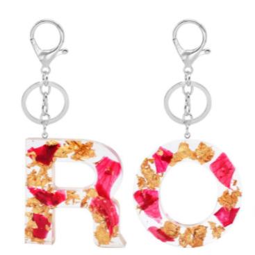 China China Custom Resin Starfish Key Chain Laser Sparkle Letter 26 Acrylic English Alphabet Key Chain For Bag Pendant Key Holder for sale