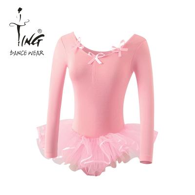 China Long Sleeves Dancer Tights Kids Girls Practice Dancing Skirt Ballet Costume Dancer Tights For Girls Forming Stage And Dancerwear for sale