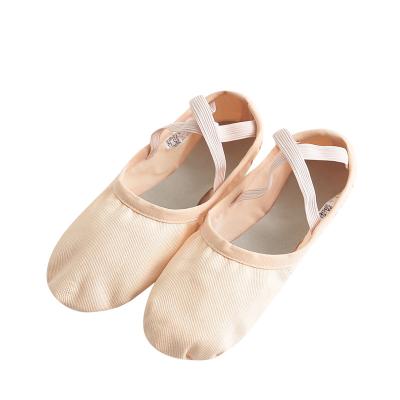 China Hot Comfortable Soft Pink Canvas Stretch Mesh Canvas Ballet Shoes For Girls Women for sale