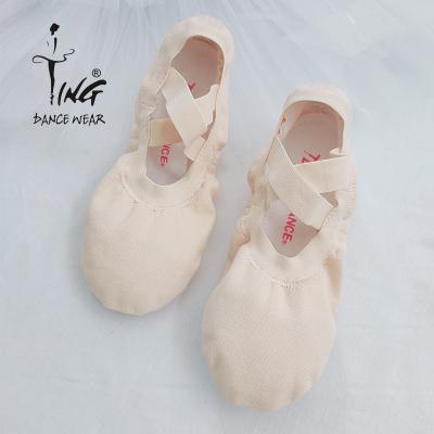 China Canvas Mouth Elastic Cat's Claw Ballet Shoes Soft Sole Shoes For Adults And Children Ballerina Shoes for sale