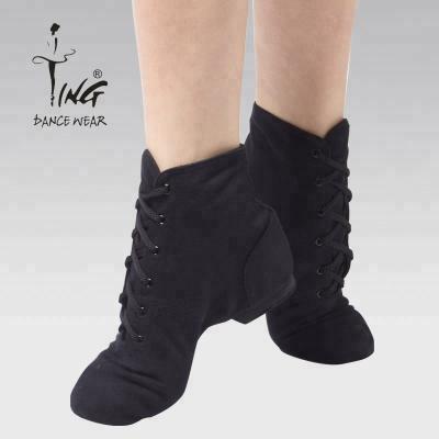 China Black Soft-soled Canvas High Top Lace Up Jazz Dance Boots Dance Practice Shoes Adult Men and Women for sale