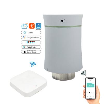 China Alexa Programmable Digital Zigbee Wireless TRV Wifi Tuya Modern Automatic Thermostatic Radiator Valve for sale