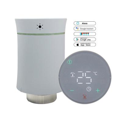 China Google Tuya Wifi Zigbee TRV Modern Programmable Thermostat Radiator Smart Auto Thermostatic Valve for sale