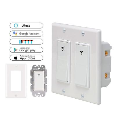 China US Standard 2 Ways Switch Amazon Smart Home WiFi Alexa Smart Switch Smart Switch SS118-02K1 for sale