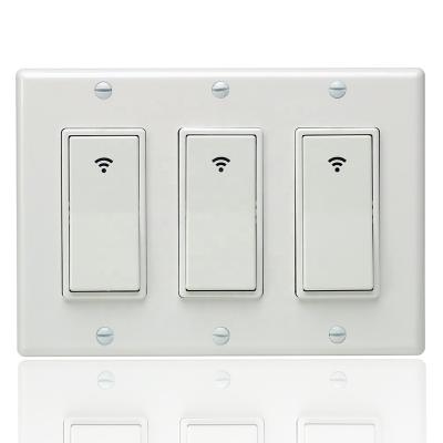 China US standard 10A wifi button smart switch smart switches google home SS118-03K1 for sale