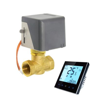 China General Electric Water Fan Coil Unit Brass Water Motorized Valve Control Valve 2 Way 3 Way Electric Water Valve for sale