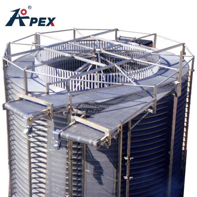 China Good Price Bread Pizza Refrigerated Spiral Belt Freezer Conveyor Cooling Tower for sale