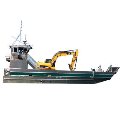 China Aluminum Alloy 5083-H116 15m Landing Barge For 20 Ton Open Sea Transfer Machinery Excavator for sale