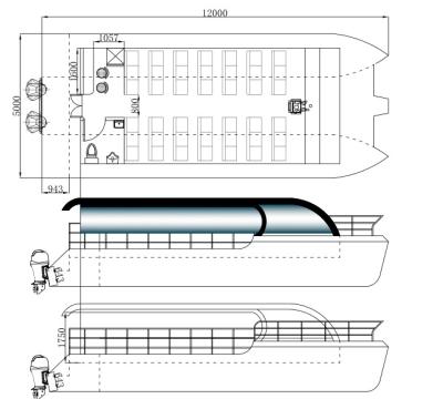 China 11.2m Aluminum 37ft 36 Passenger Aluminum Ferry Boat Passenger Boat For Sale for sale