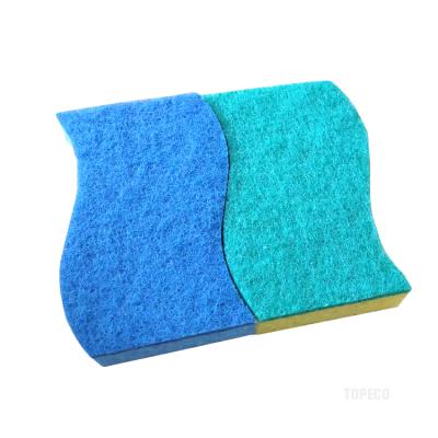 China Topeco Sustainable Sponge Scrubber Cellulose Resistant Scrub Wave Form Sour Cellulose Dishwashing Sponge for sale