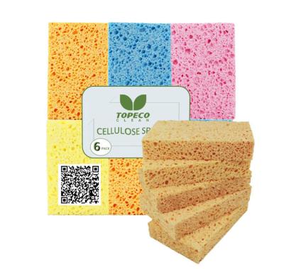 China Topeco China Henan Sustainable Super Durable Household Kitchen Cellulose Sponge Cleaning Products for sale