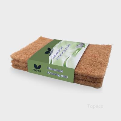 China Topeco Viable 2021 Eco Friendly Natural Kitchen Coconut Sisal Pot Pan Dish Scrub Scouring Cleaning Pads for sale