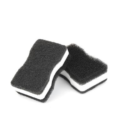 China High Quality Customized Durable Topeco Shape Kitchen Sponge Black And White Strong Cleaning PU Foam Scrubbing Pad for sale