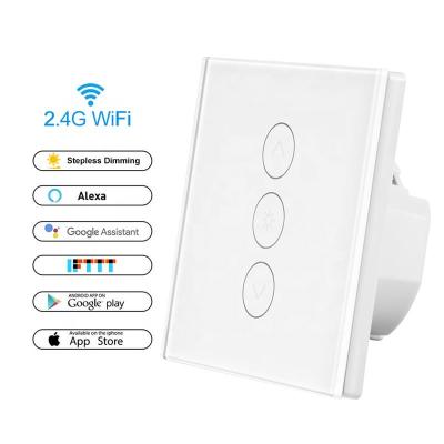 China Smart Home System on Lowest time delivery Tuya APP control mobile phone touch wifi living room light 10A smart EU type wifi switch dimmer for home for sale