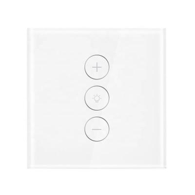 China Smart Home System Tempered Glass Wifi Power Dimmer Switch Touch Screen Smart Light Home Automation LED Socket 110V/220V Dimmer Wifi Switch for sale