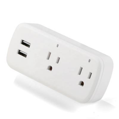 China Mini Smart USB USA Socket Residential/Multipurpose Wifi Wall Outlet Works with Alexa Echo Dot Google Home Voice Control No Sync Function Required by Hub for sale