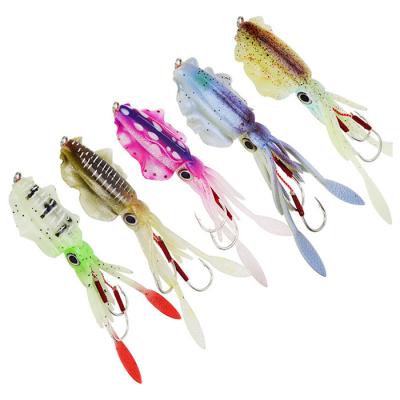 China PVC Lead BUBBLE FISHING NEW DESIGN 15cm/60g UV Glow Fishing Soft Lure Octopus Calamari Squid Fishing Lure for sale