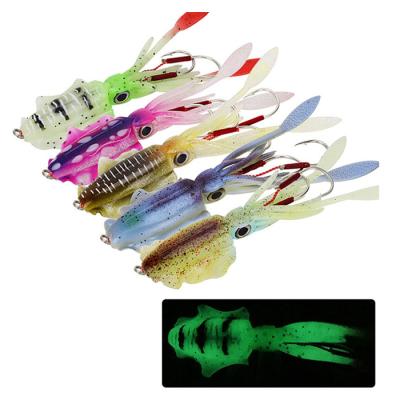 China PVC Lead BUBBLE FISHING NEW DESIGN 15CM Luminous UV 60G Effect Fishing Lure Squid Lure For Sea Fishing for sale