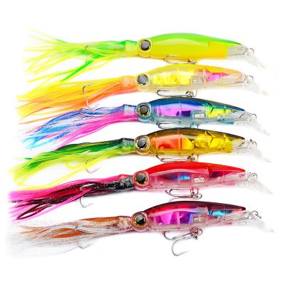 China Hard Plastic And PVC Skirt Hot Sale Squid Hook Jigging Lure With Skirts for sale