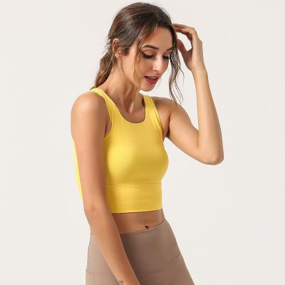 China Breathable Women Workout Wear Sports Bra Sports Croptops Active Fitness Tops Sexy Yoga Bra Workout Vest for sale