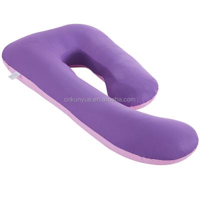 China Custom J Travel Gift/Airplane/Bedding Shaped Back Care Ergonomic Full Body Organic Cotton Maternity Sleep Pillow For Pregnant Women for sale